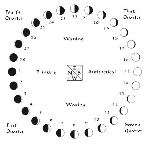 Figure 1: Yeats' 28 Phases of the Moon